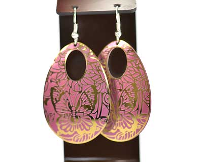 boucles d'oreilles papillon rose