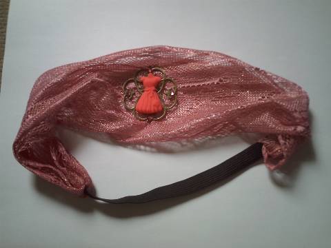 headband-bandeau maille rose