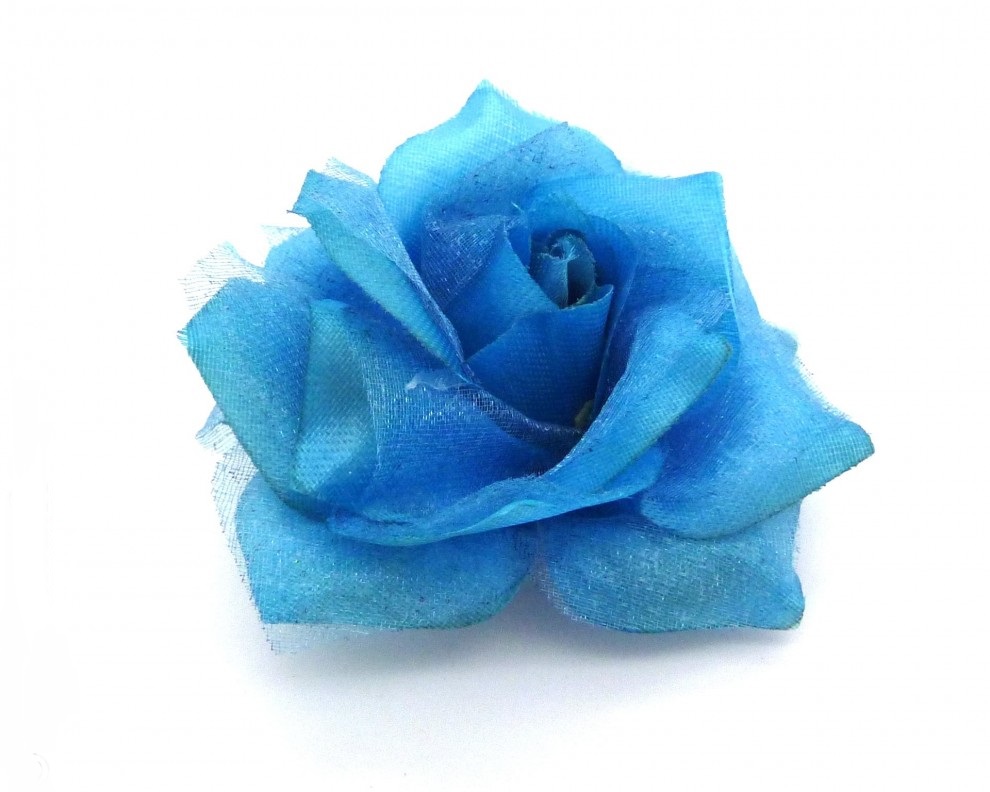 barrette fleur bleue