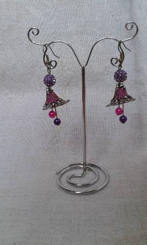 boucles d'oreilles fleur en bronze