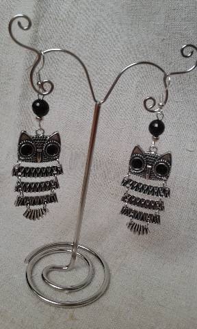 boucles d'oreilles hibou articulé