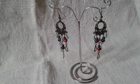 boucles d'oreilles indiennes  multicolores