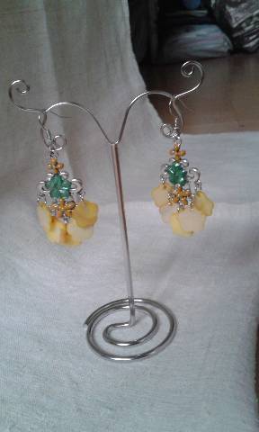 boucles d'oreilles pampilles jaunes