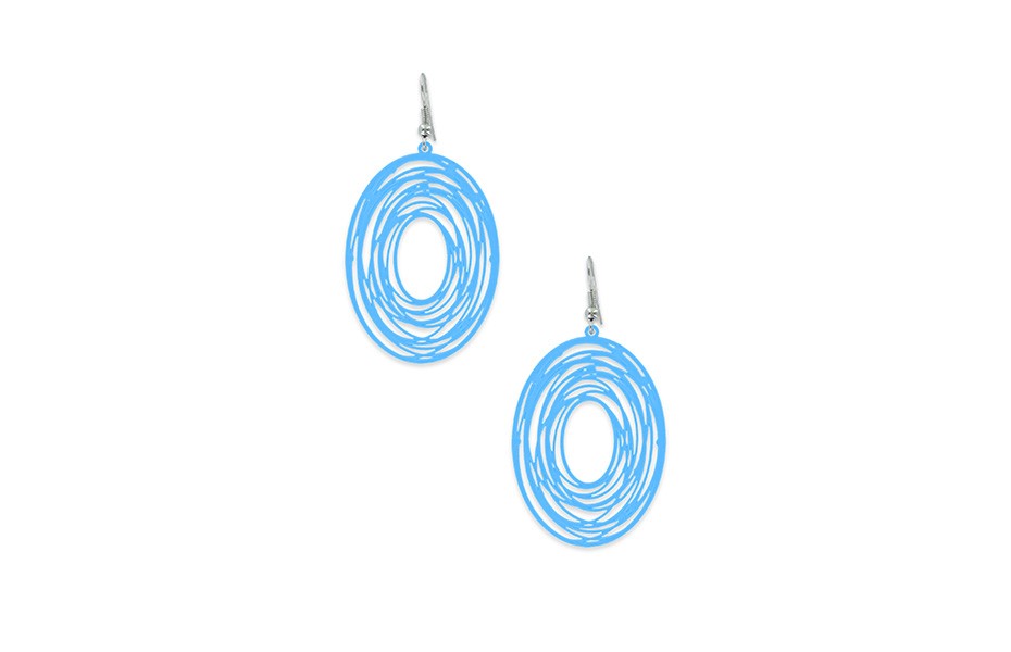 boucles d'oreilles ovales bleues