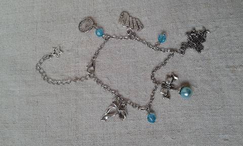 bracelet  perle  bleue