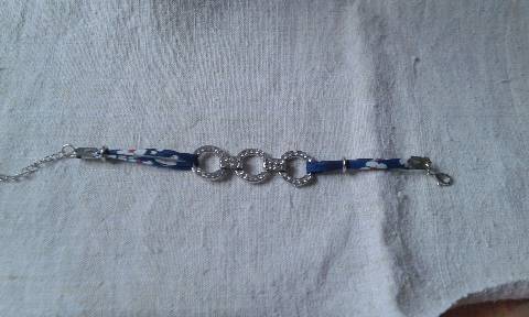 bracelet 3 anneaux bleu ciel