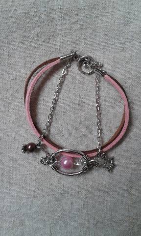 bracelet rose et marron