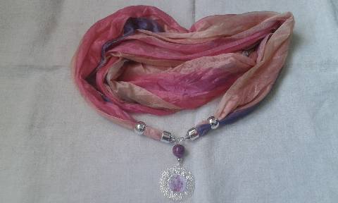 foulard bijou fleur rose