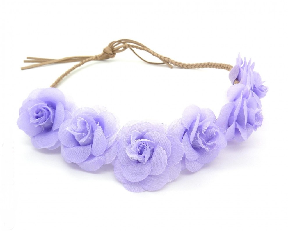 headband couronne de fleurs violettes