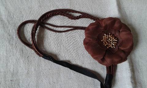 headband fleur marron
