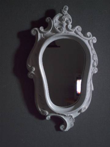 petit miroir patiné blanc